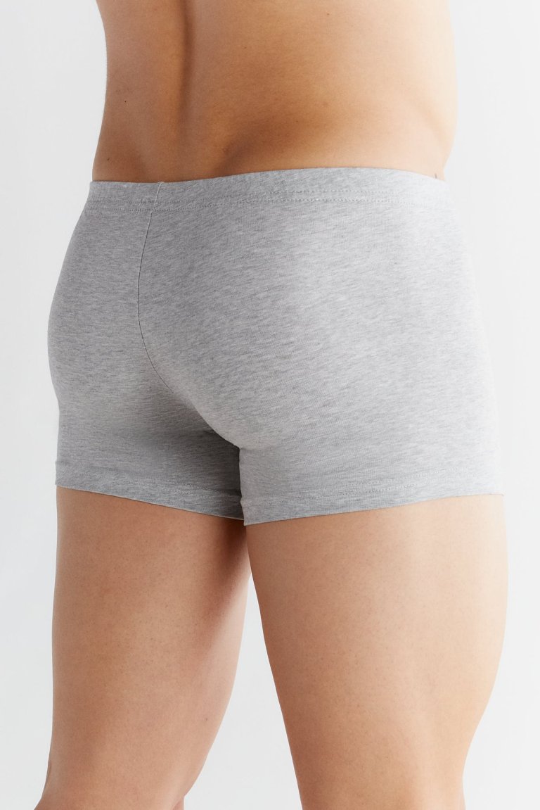 ekologiska boxershorts kalsonger gråmelerad modell bakifrån
