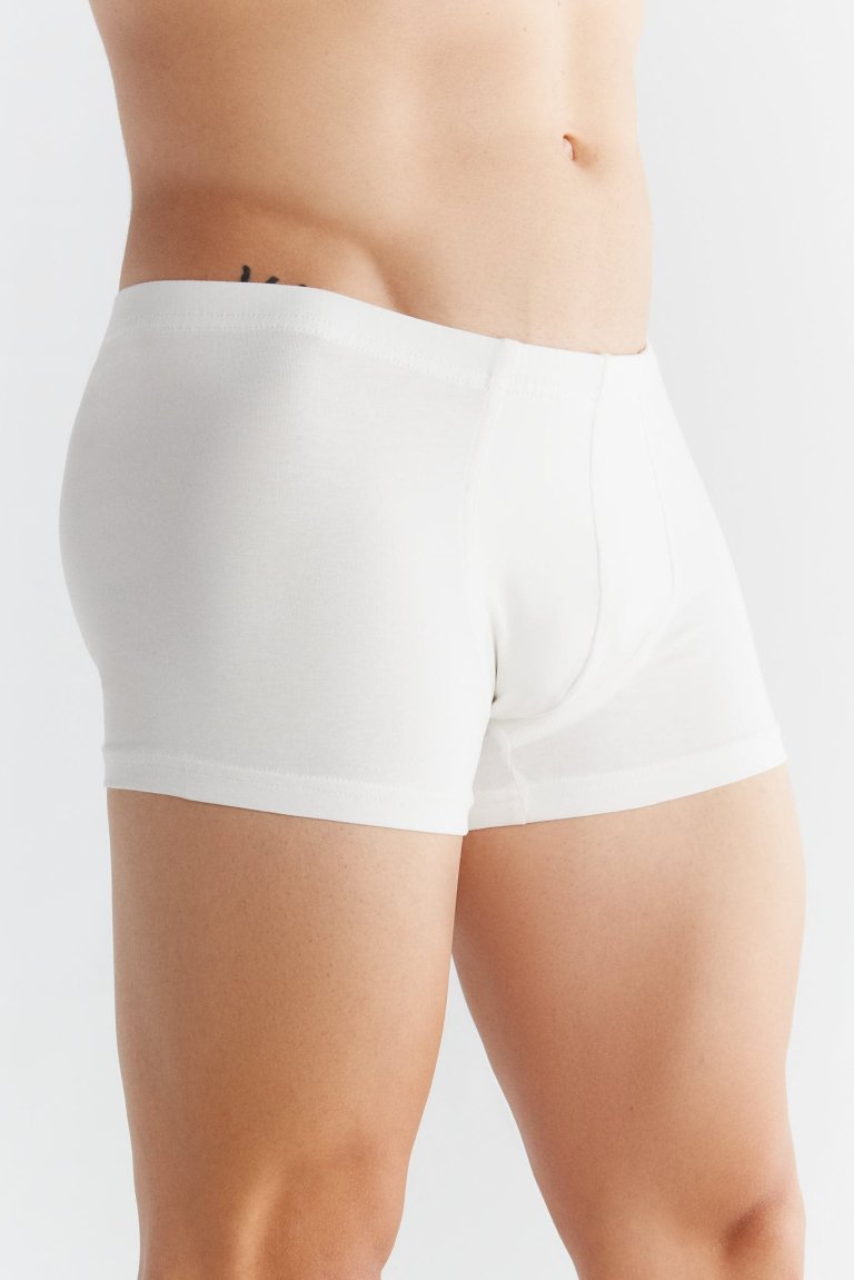 ekologiska boxershorts kalsonger vit modell sidan