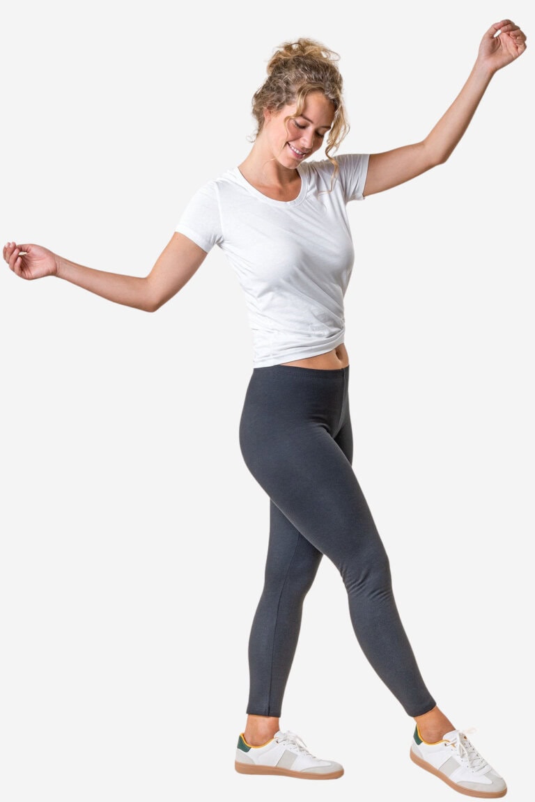 ekologiska leggings annedore marinblå modell helbild