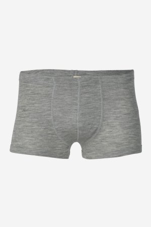 Boxerkalsonger ull/silke gråmelerad