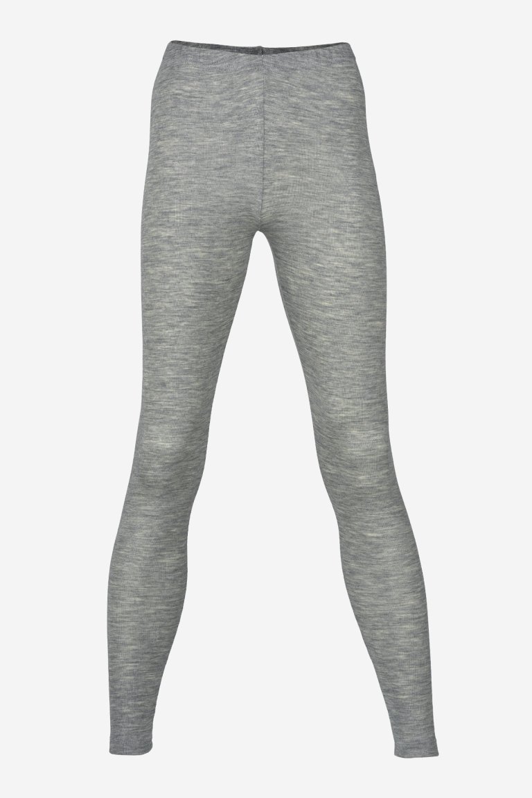 ekologiska leggings ull/silke gråmelerad