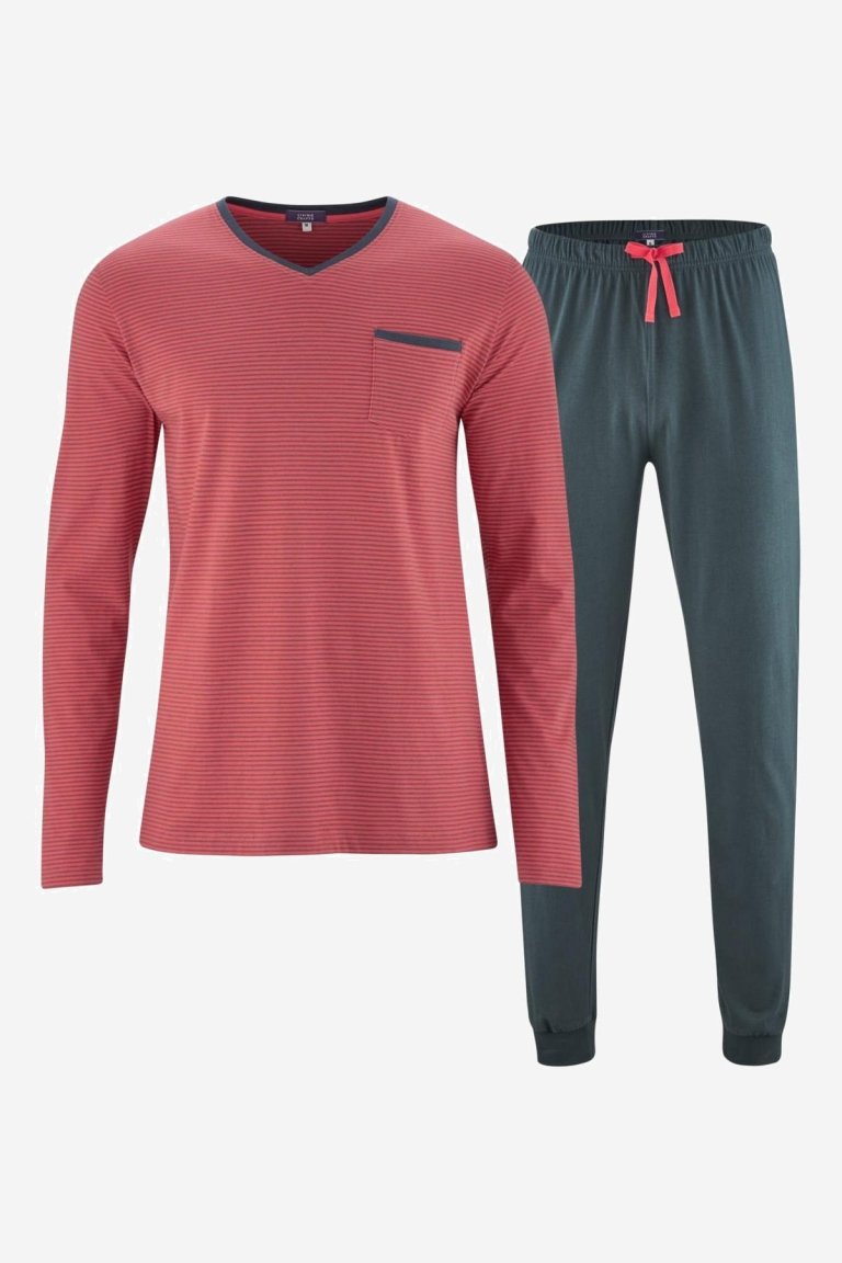 pyjamas herr röd/mörkgrå