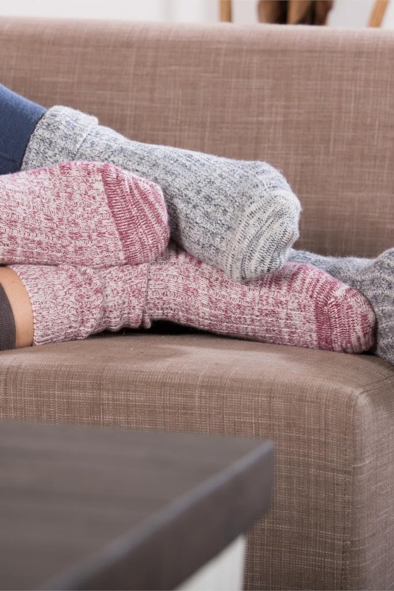 strumpor ull/bomull melerad modell