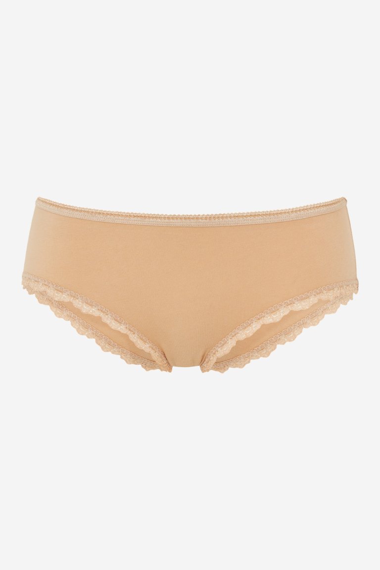 trosor hipster med spets beige