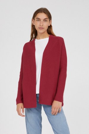 cardigan stickad maashaa rosenröd modell