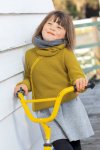 tröja omlott stickad ull baby/barn curry/gold modell