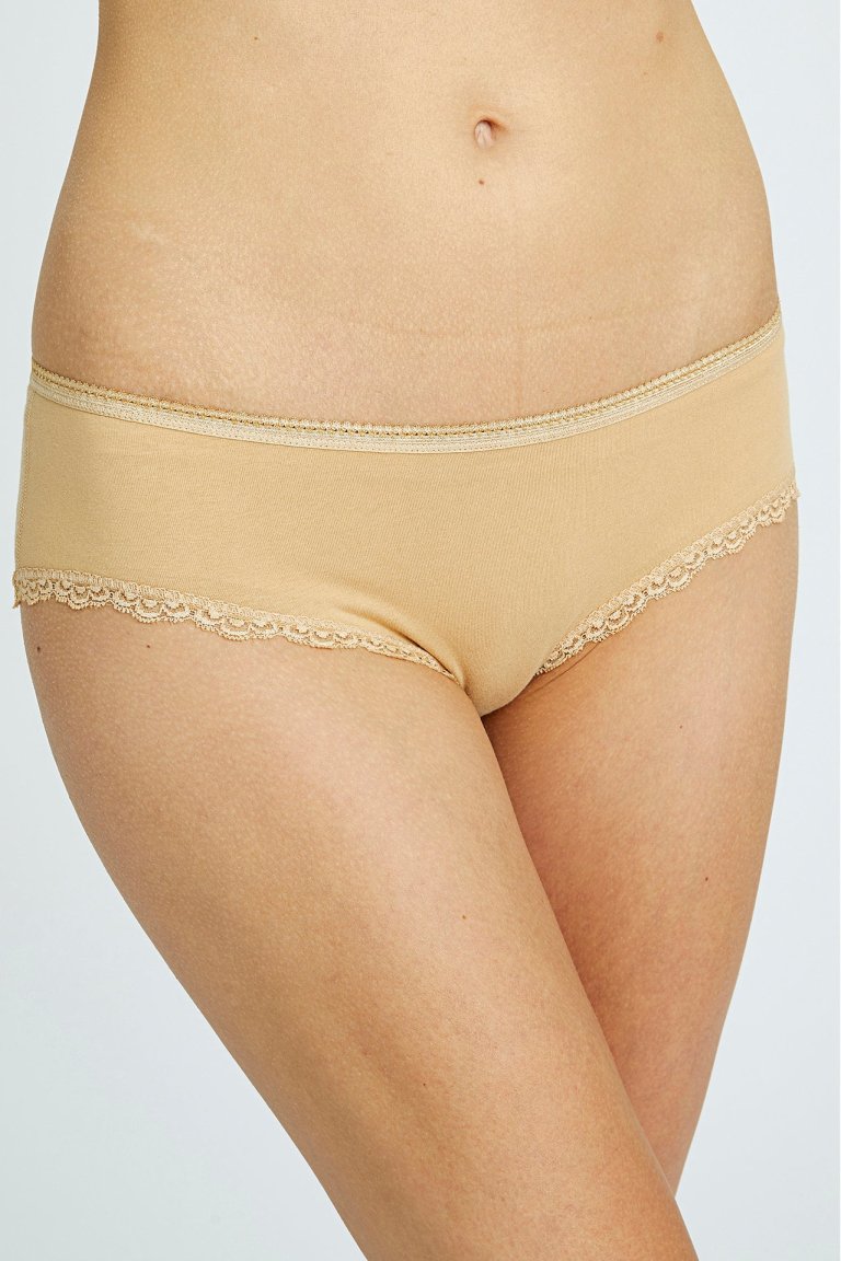 trosor hipster med spets beige modell