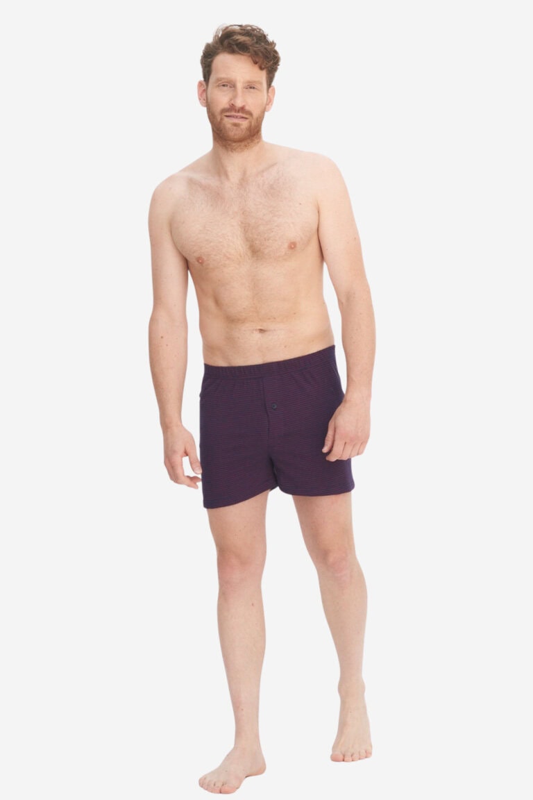 ekologiska boxershorts ben randiga marinblå modell