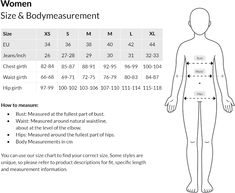 mela storleksguide dam