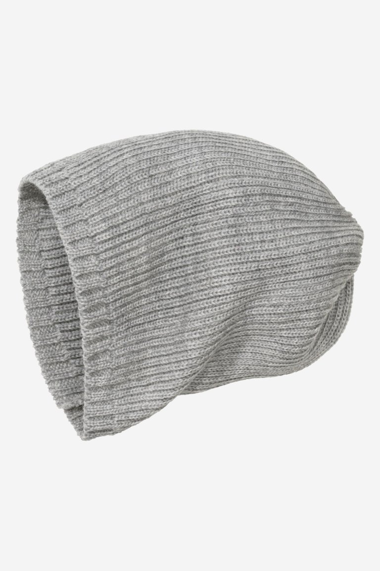 mössa stickad ull unisex grå