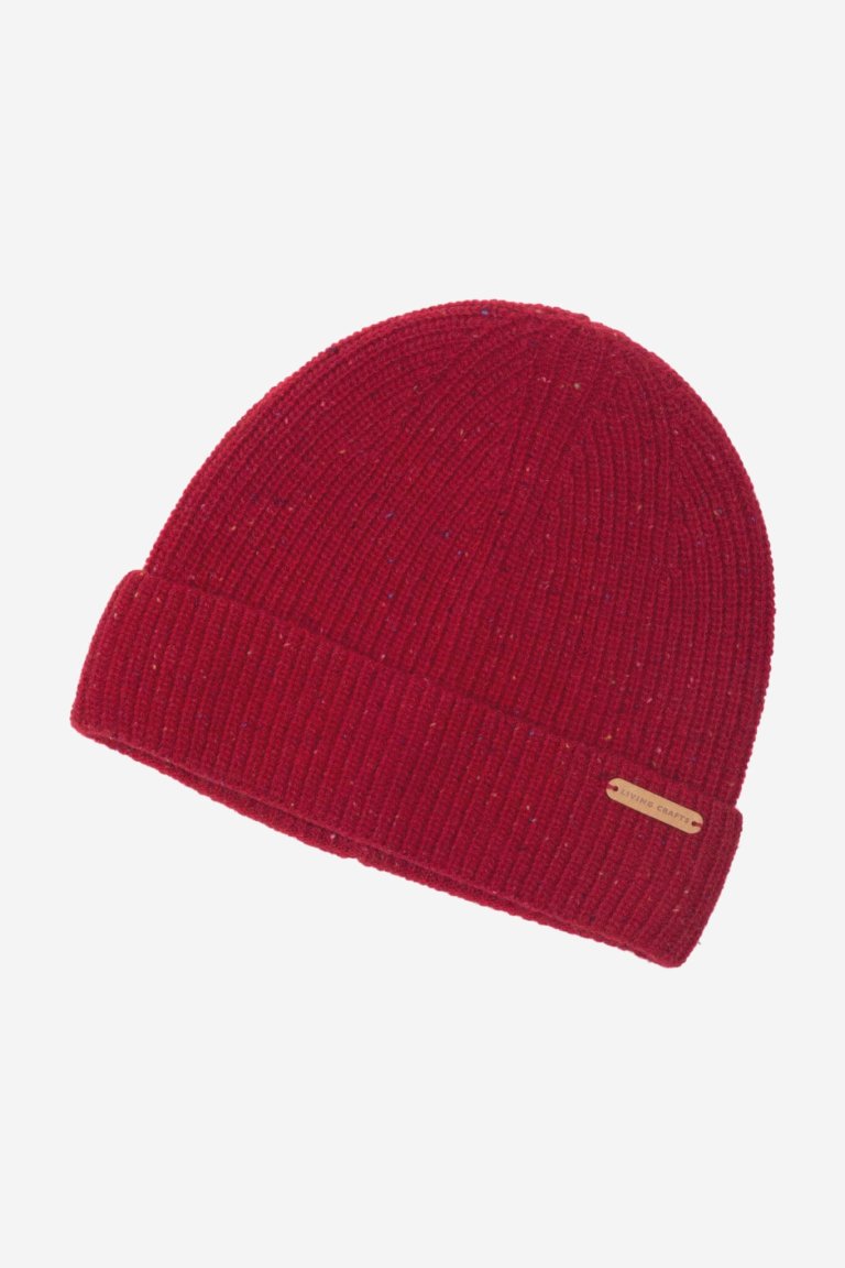 beanie mössa 100% ull jesi röd