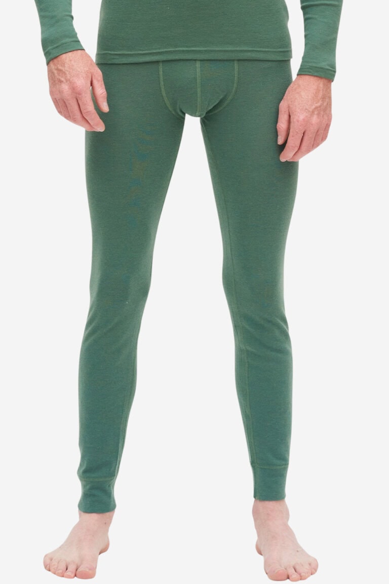 ekologiska långkalsonger ull/bomull linus grön melerad modell