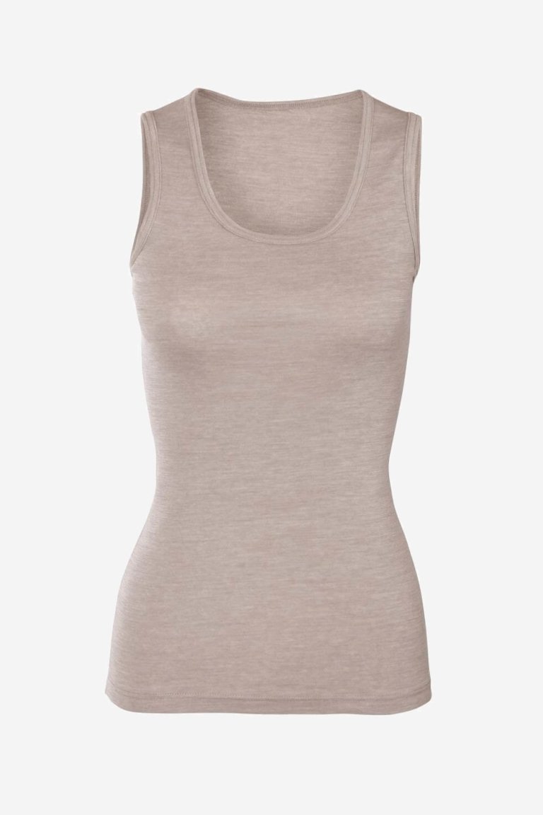 linne dam ull/bomull beryl beige melerad