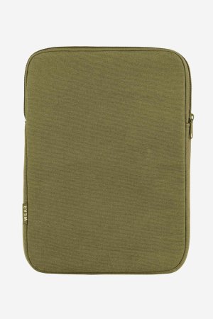laptop fodral 13" sumit ekologisk fair trade olivgrön baksida