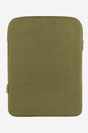 laptop fodral 15" sumit ekologisk fair trade olivgrön baksida