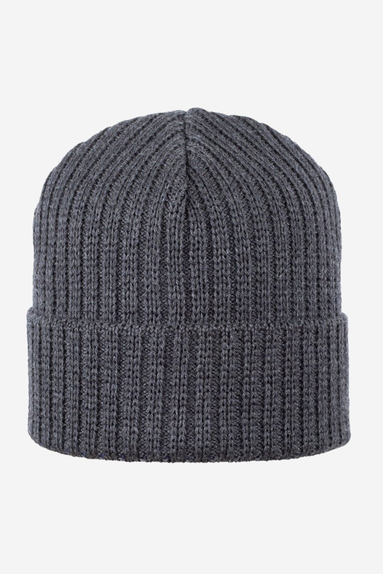 ekologisk beanie mössa ull unisex mörkgrå