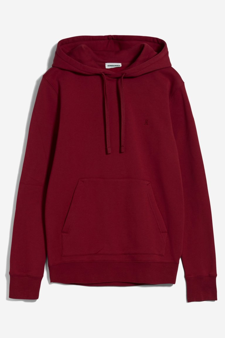 ekologisk hoodie herr paancho vinröd