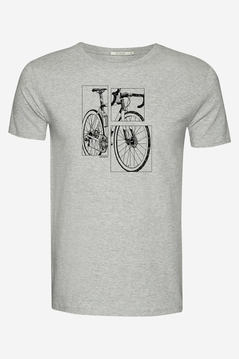 ekologisk t-shirt bike cut guide gråmelerad
