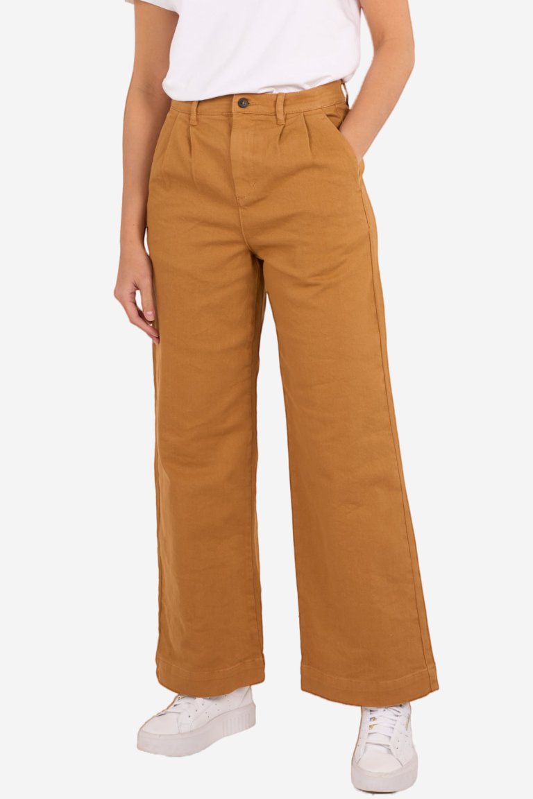 ekologisk twillbyxa dam vida posey brun modell