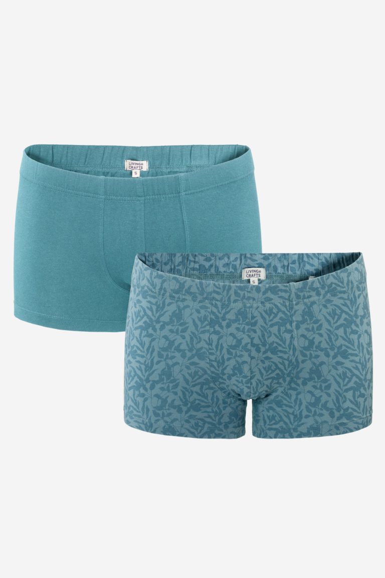 ekologiska kalsonger boxer hogan 2-pack bladmönster/turkos