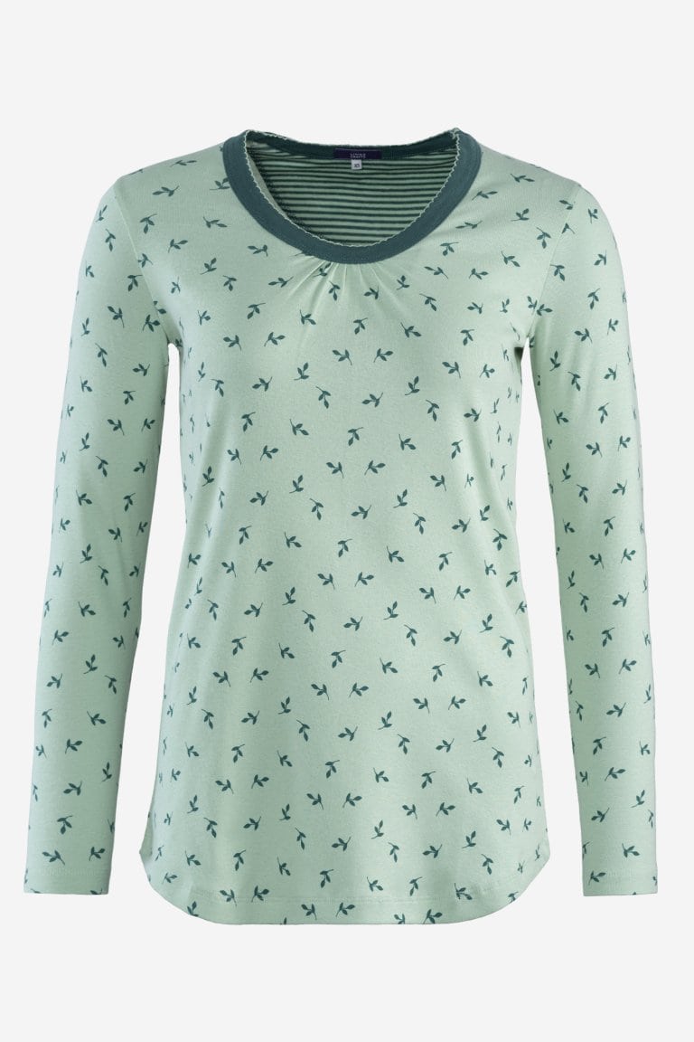 ekologisk nattröja dam haily lövtryck mintgrön