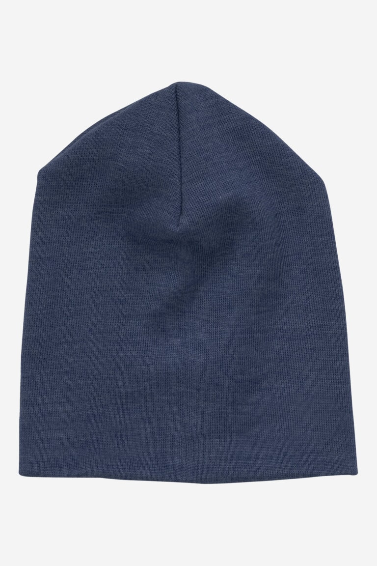 ekologisk mössa unisex ull/silke marinblå