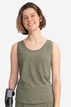 ekologiskt linne tanktop vanita khakigrön modell