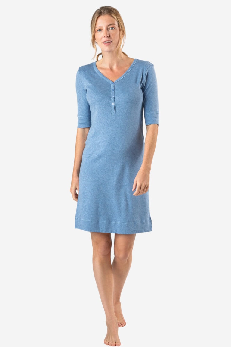 ekologiskt nattlinne halvärm retieba blåmelerad modell