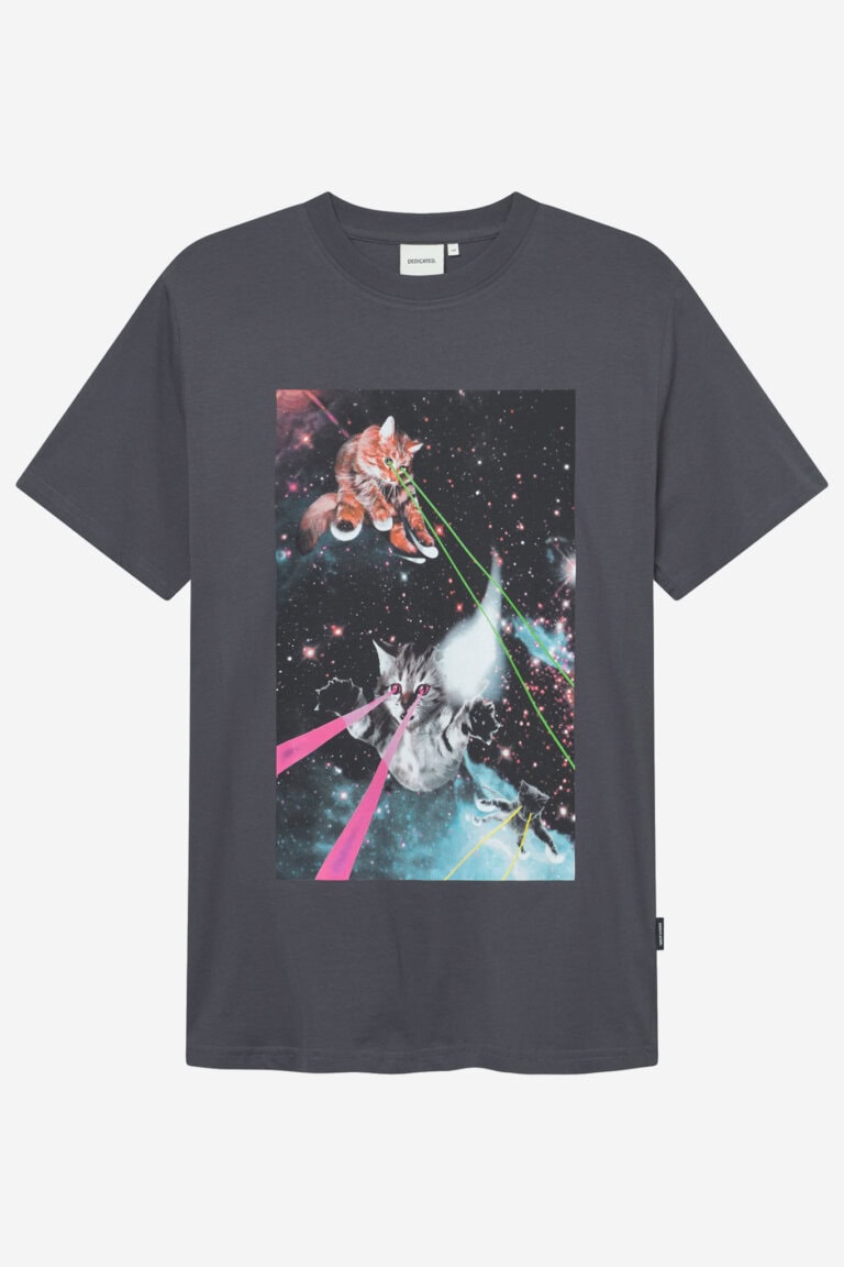 ekologisk t-shirt lazer cats stockholm mörkgrå