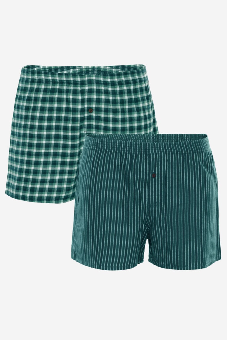 ekologiska boxershorts flanell boris 2-pack grön