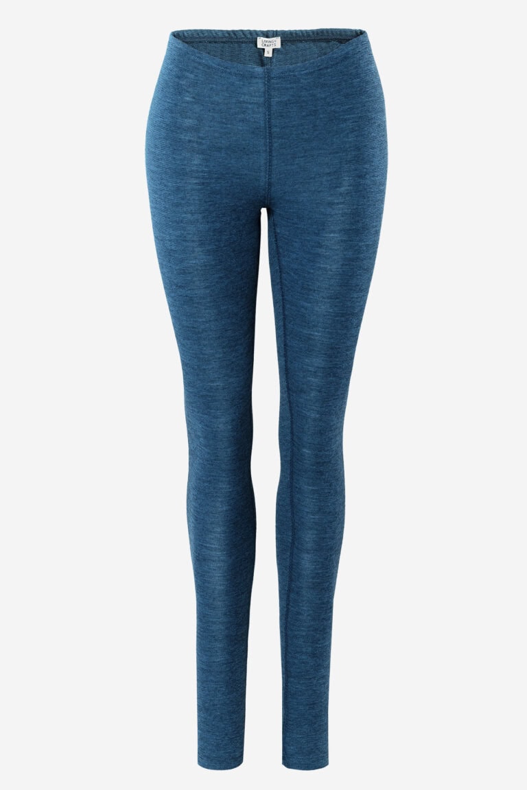 ekologiska leggings ull/bomull bassy blå