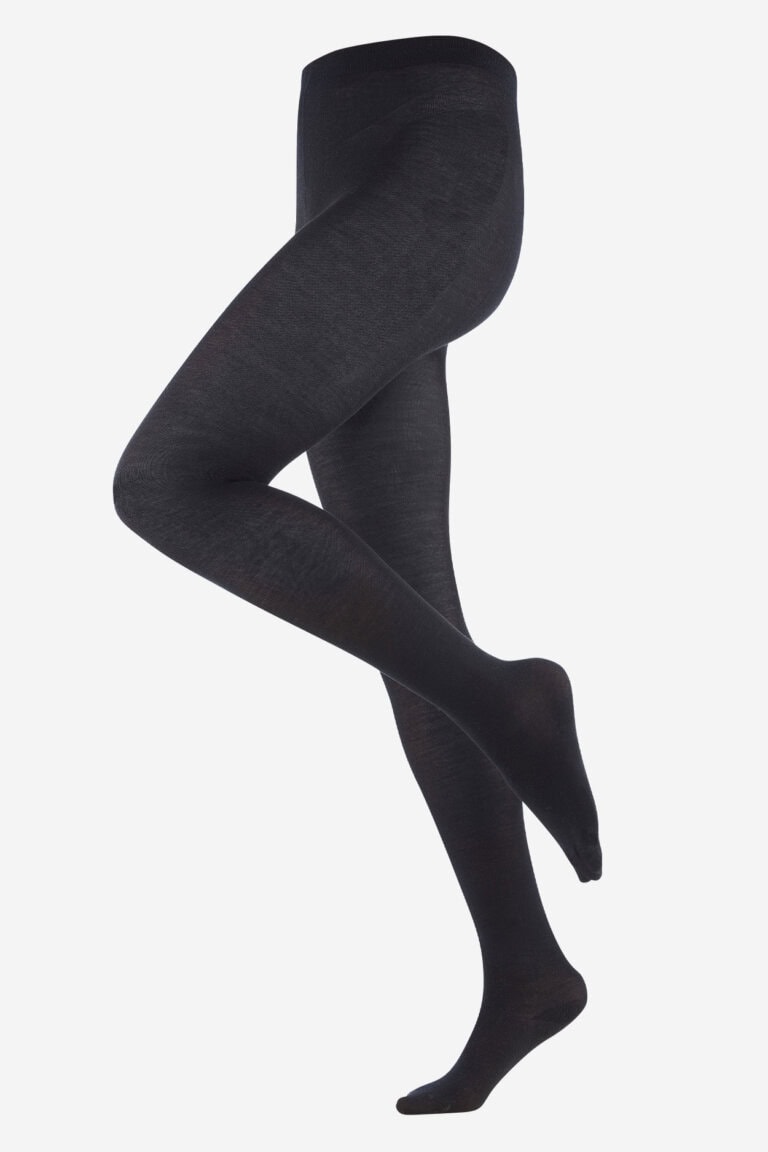 ekologiska strumpbyxor bomull seline svart