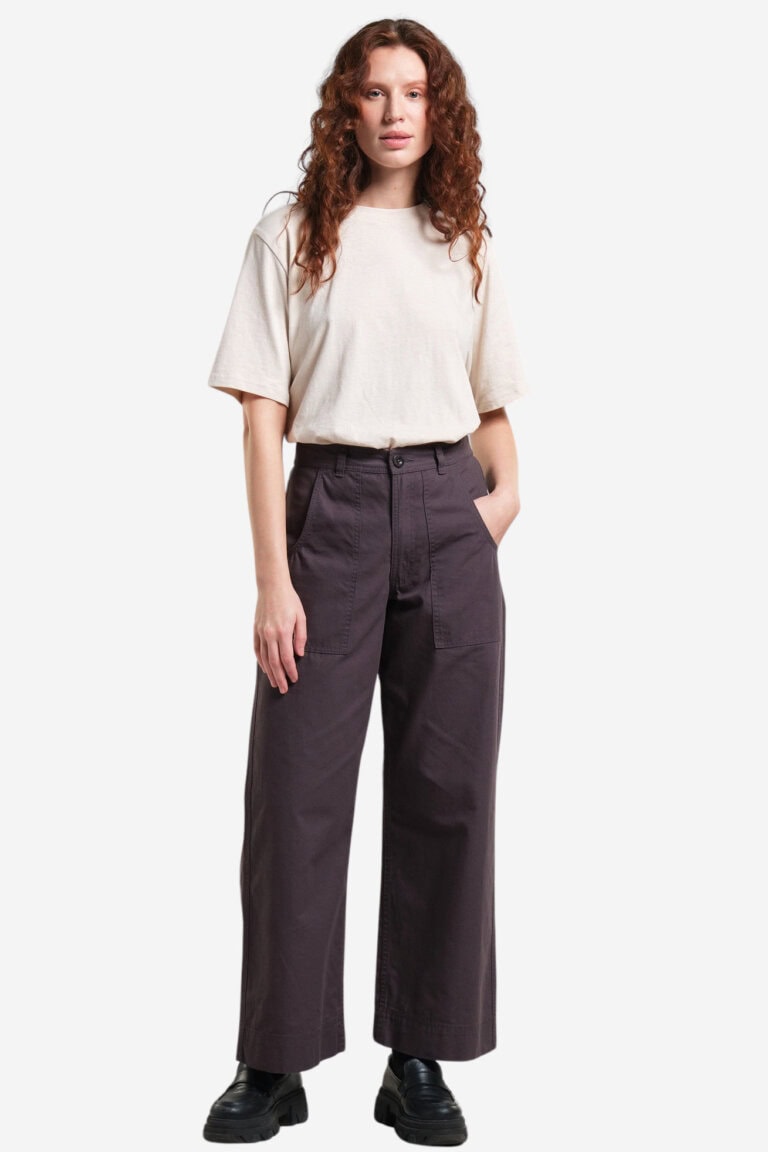 ekologiska workwear byxor canvas vara svart modell helbild