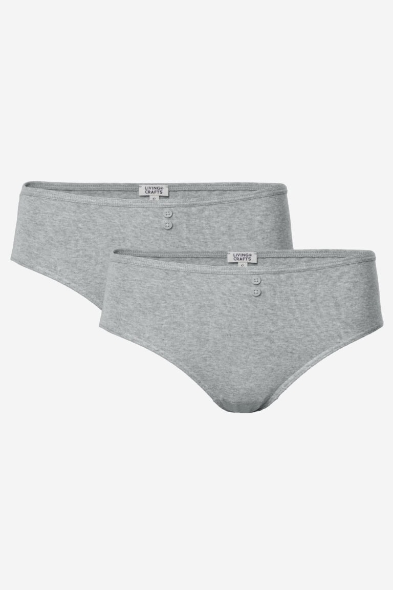 ekologisk brieftrosa bomull rasina gråmelerad 2-pack
