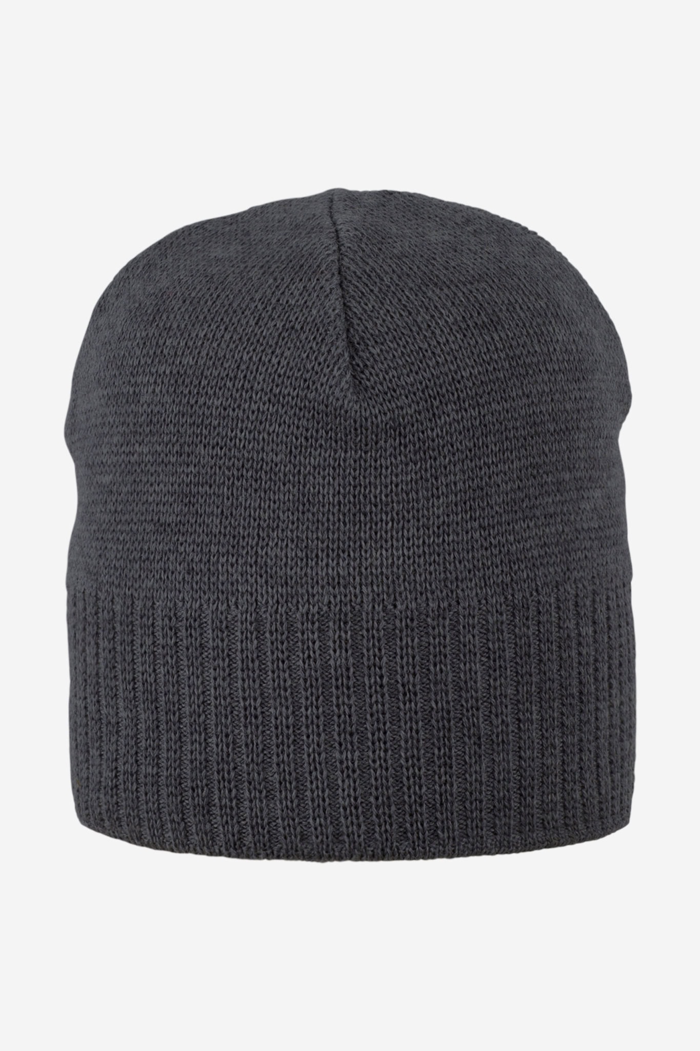 ekologisk mössa fodrad 100% ull unisex mörkgrå melerad