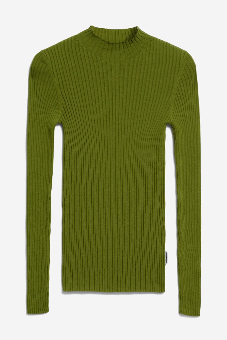 ekologisk topp stickad halvpolo alaania grön