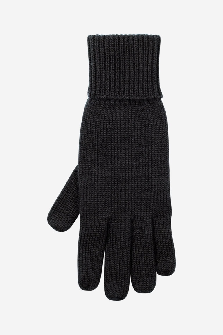 ekologiska handskar stickad 100% ull dam svart