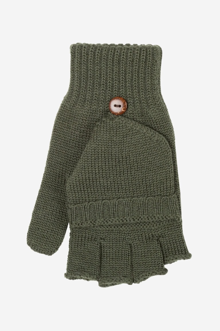 ekologiska torgvantar stickad 100% ull unisex khakigrön