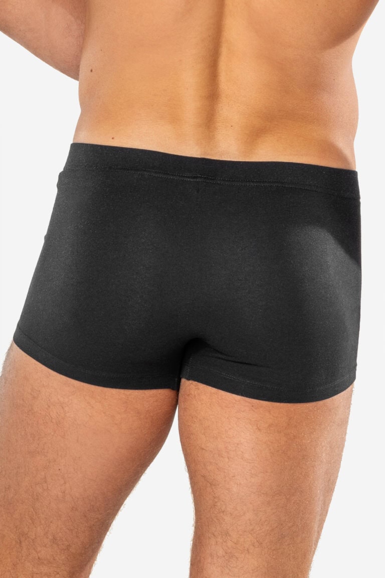 ekologiska kalsonger boxer sagon 3-pack svart modell bakifrån