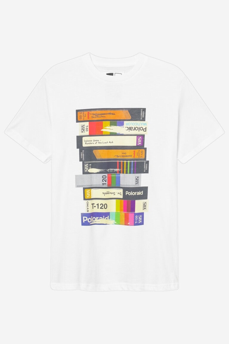ekologisk t-shirt video retro stockholm vit