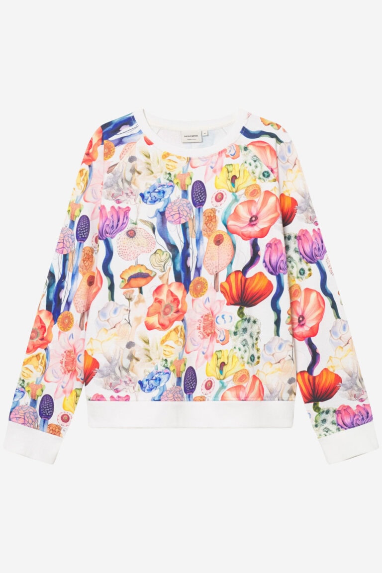 ekologisk tröja sweatshirt dam fantasy flowers aop ystad