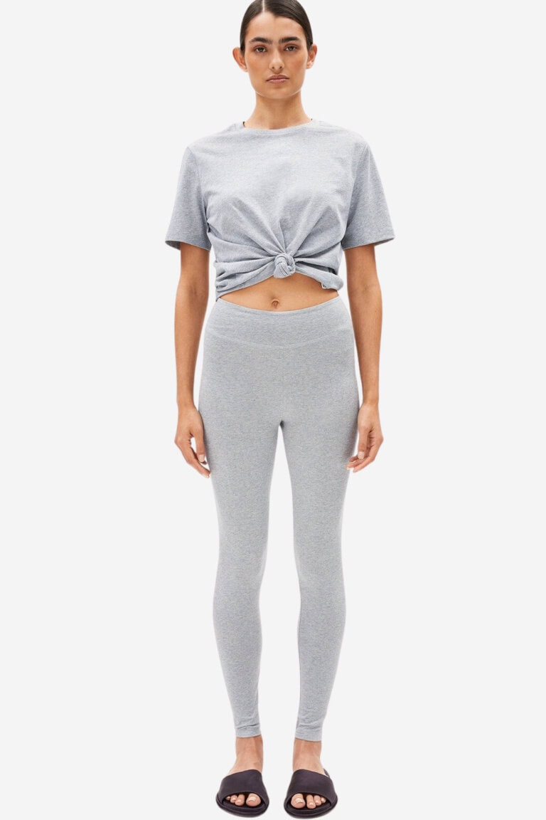 ekologiska leggings faribaa gråmelerad modell helbild