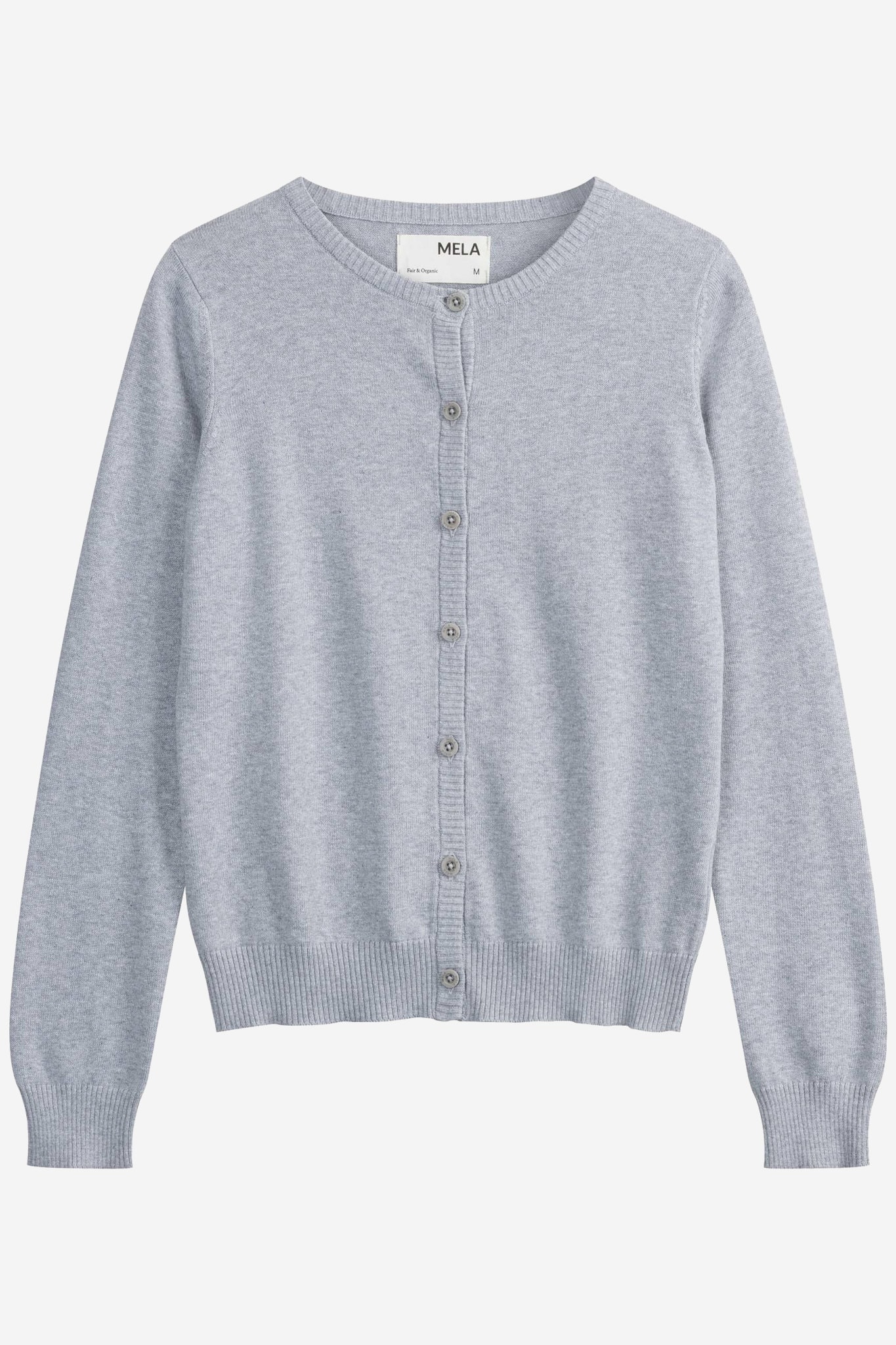 Kofta finstickad slimfit NAMEEN gråmelerad