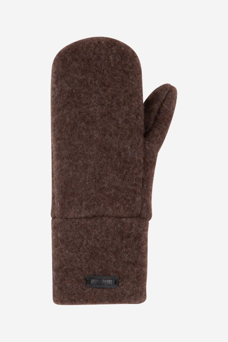 ekologiska tumvantar ullfleece unisex mörkbrun